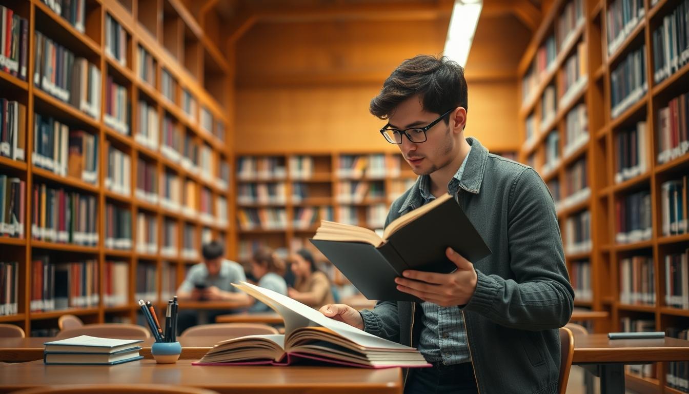 Student preparing for exams with study materials